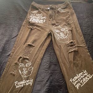 shein graphic jeans size 4 (s) $13 for one pair $26 for both